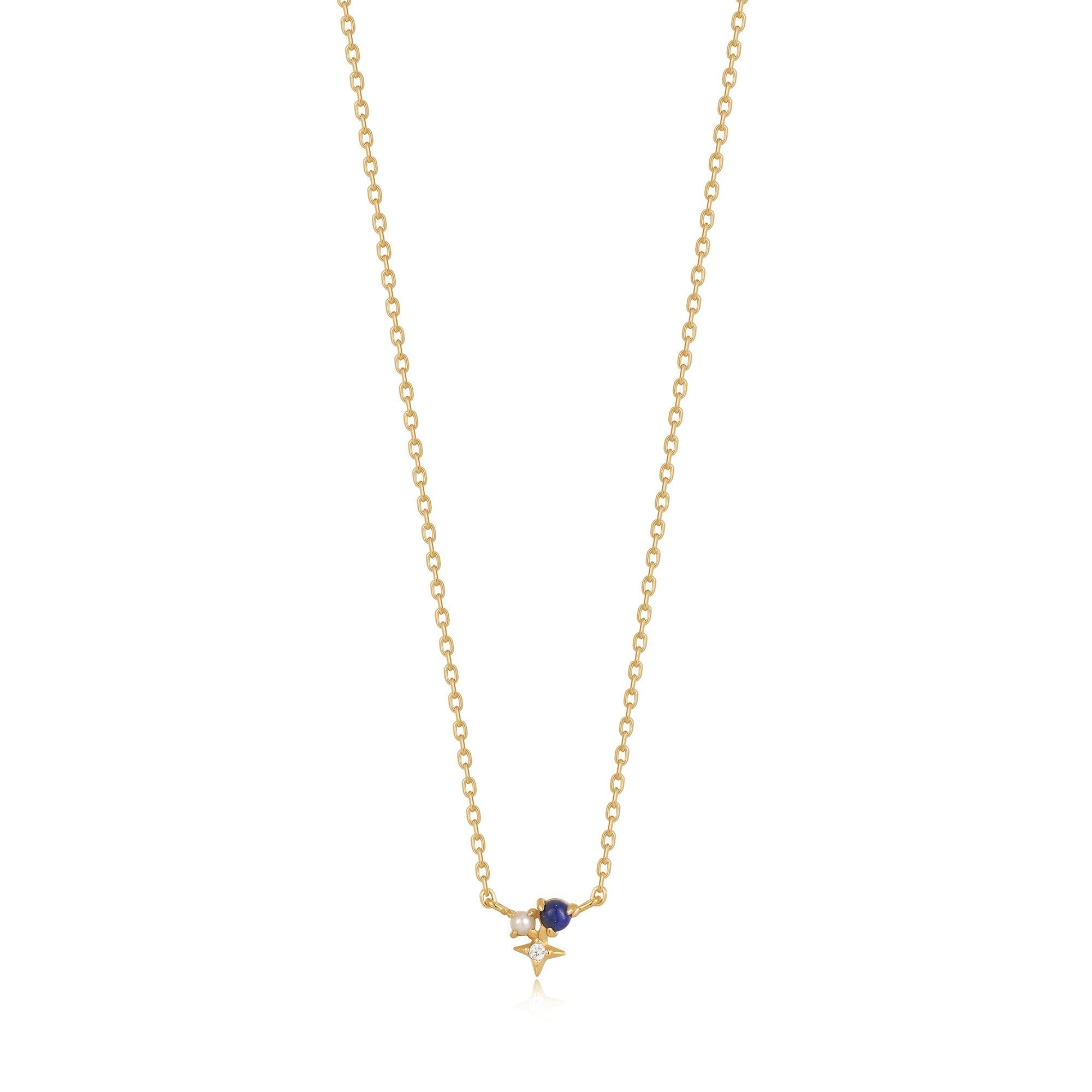 Gold Lapis Star Necklace