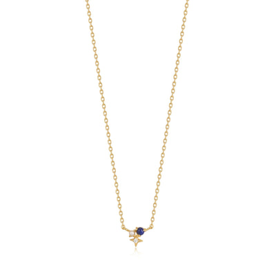 Gold Lapis Star Necklace