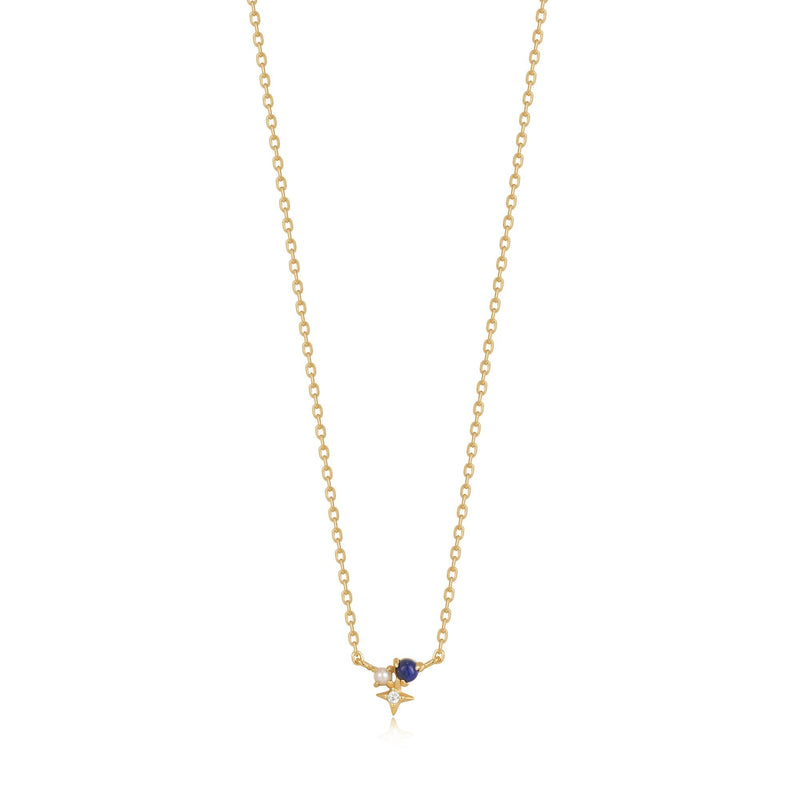 Gold Lapis Star Necklace