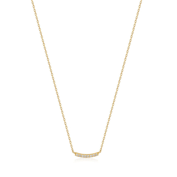 Ania Haie 14kt Gold Magma Curve Diamond Necklace