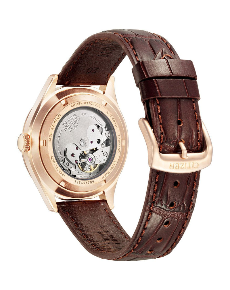 Citizen C7 Series Brown Leather Automatic Watch NH8393-05A