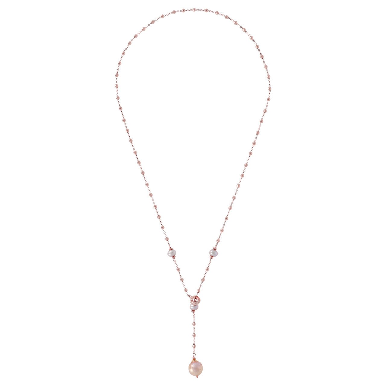 Bronzallure Pearl Lariat Necklace