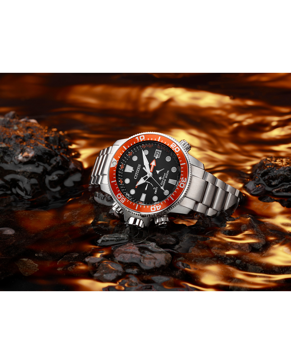Citizen Promaster Marine Orange Bezel Watch BN2039-59E