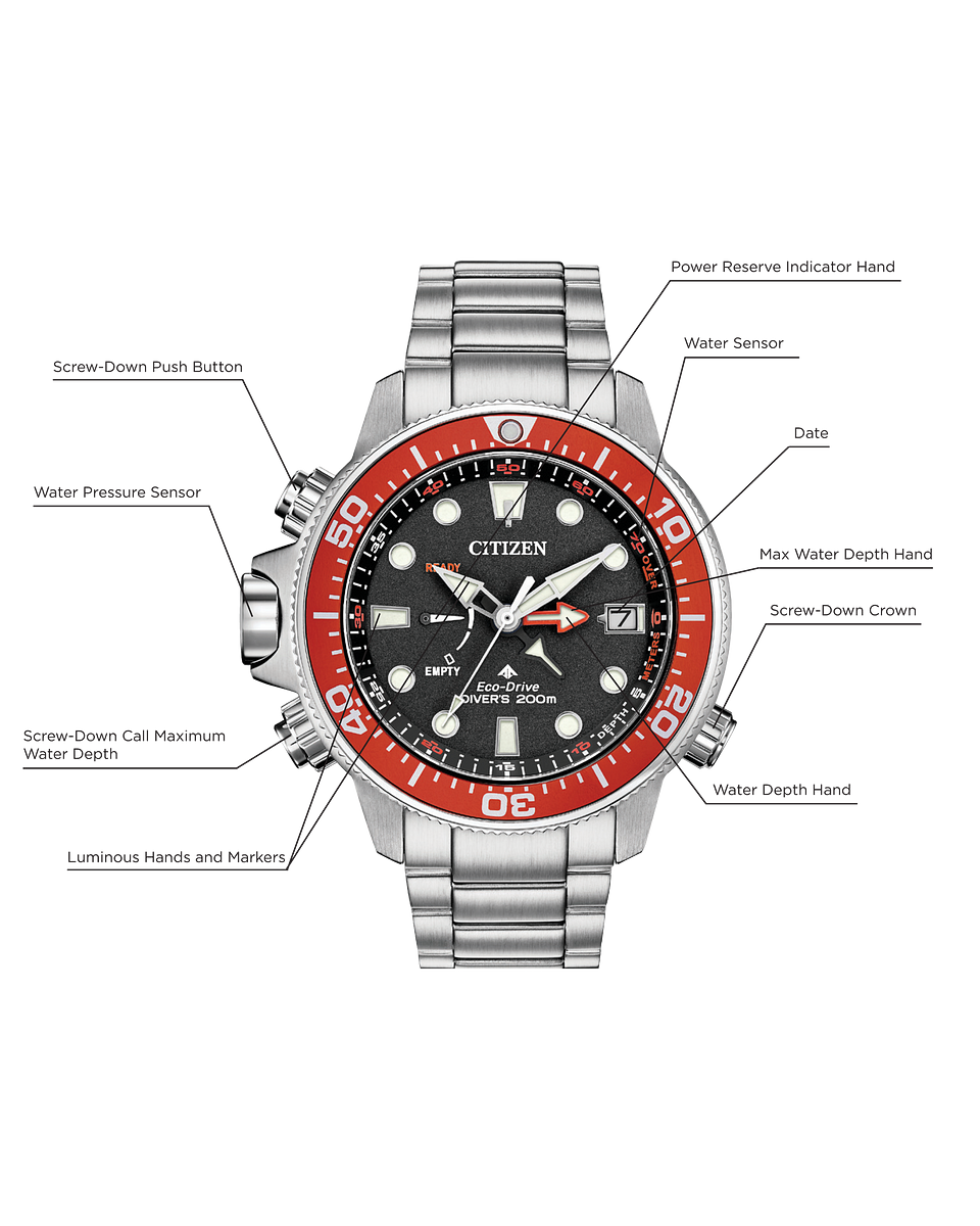 Citizen Promaster Marine Orange Bezel Watch BN2039-59E