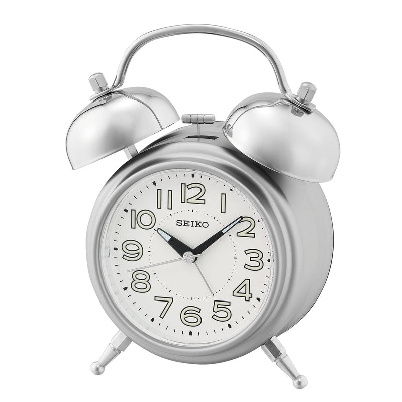 Seiko Bedside Table Silver Alarm Clock QHK051-S
