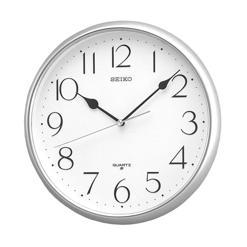 Seiko White and Silver Wall Clock QXA001-S