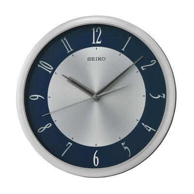Seiko Decorator Navy and Silver Wall Clock QXA753-S