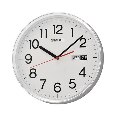 Seiko White and Silver Wall Clock QXF104-S