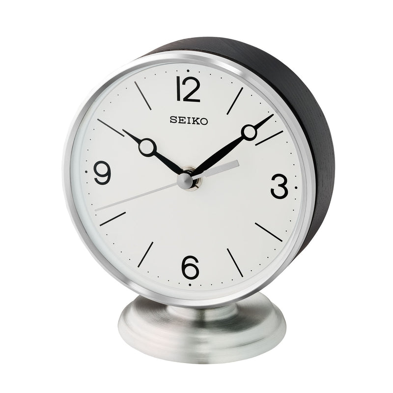 Seiko Silver and Black Mantle Clock QXG150-S