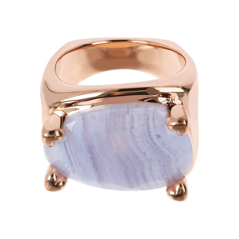 Bronzallure Romantic Blue Lace Agate Ring