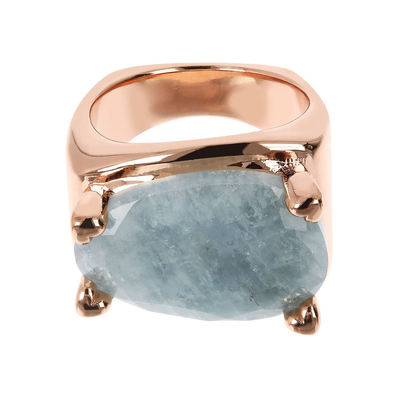 Bronzallure Romantic Milky Aquamarine Ring