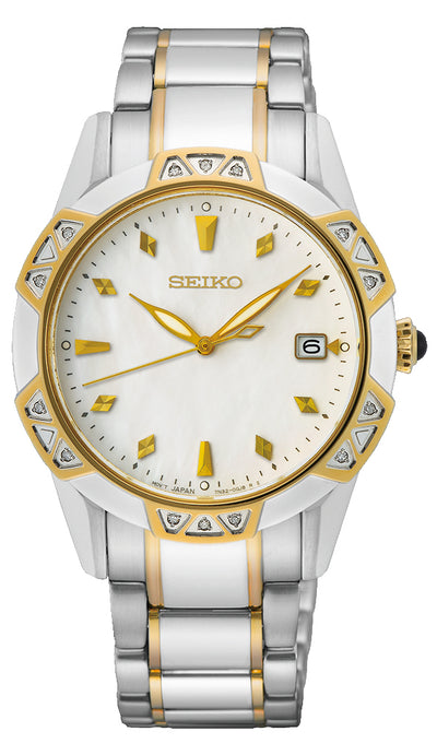 Seiko Caprice Sports 100M Quartz Stainless Steel Silver and Gold Womens Watch SKK728P