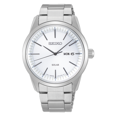 Seiko Solar White Dial Men's Watch SNE523P