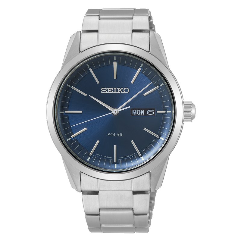 Seiko Solar Blue Dial Classic Watch SNE525P