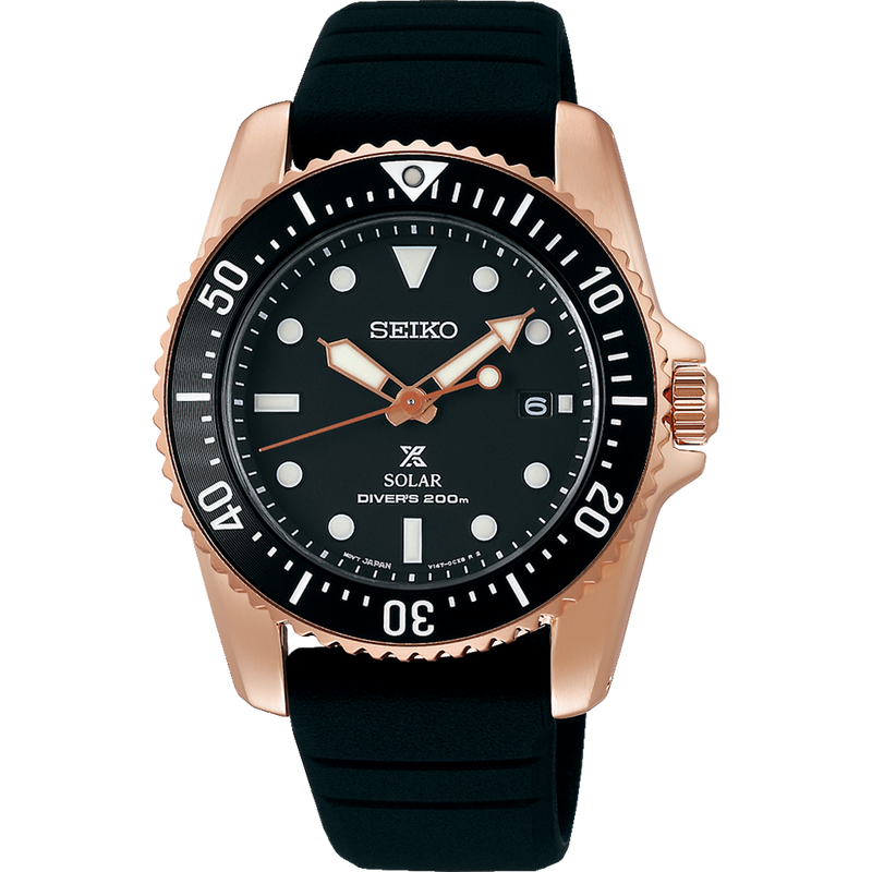 Seiko Prospex Rose Gold Solar Diver Men s Watch SNE586P Watch Direct