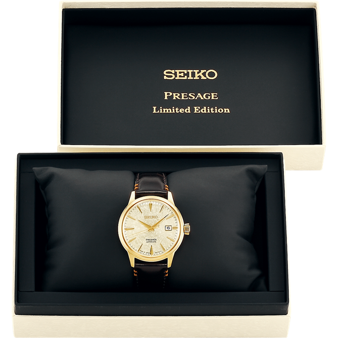 Seiko Presage Limited Edition Gold Face Watch SRPH78J Watch Direct