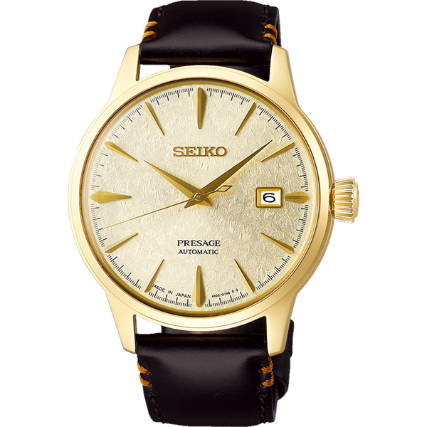 Seiko gold face watch shop