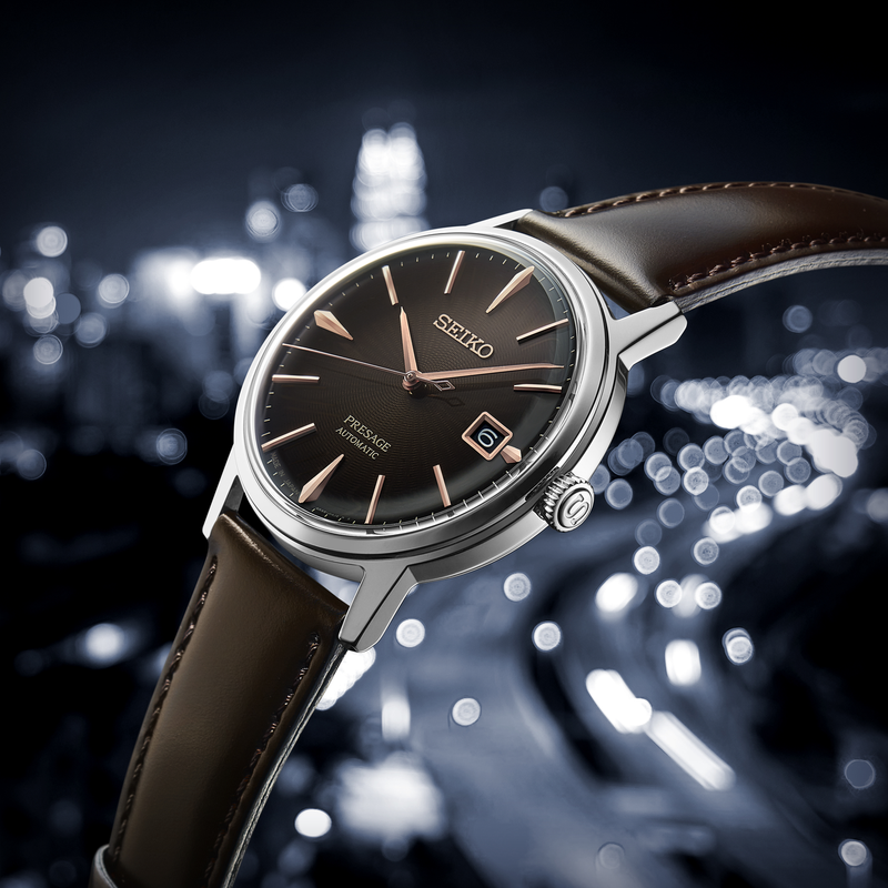 Seiko Presage Cocktail Time Automatic 50M Brown Dial Mens Watch