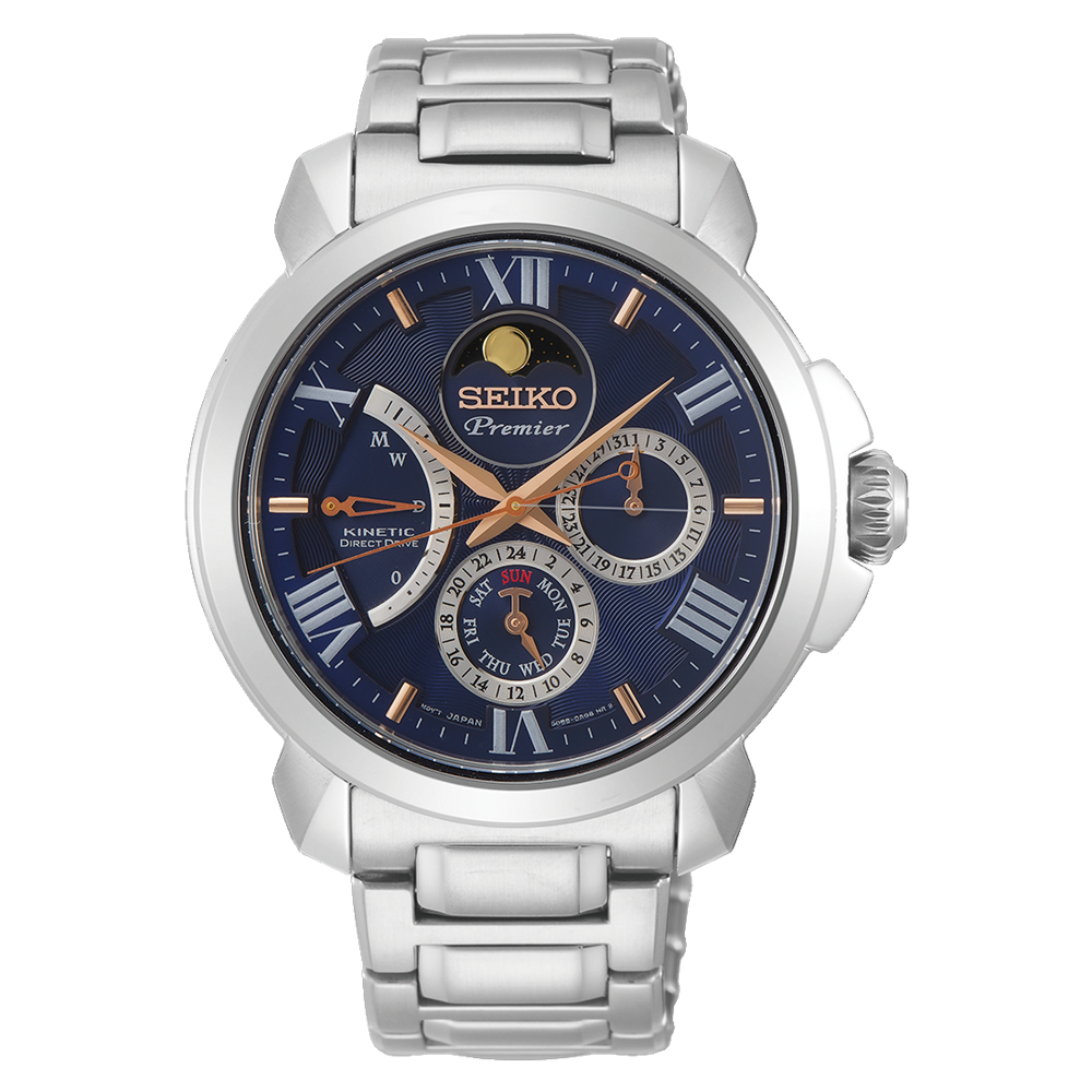 Seiko Premier Kinetic Blue Dial Watch SRX017J