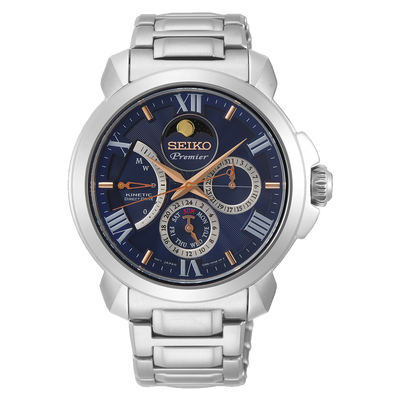 Seiko Premier Kinetic Blue Dial Watch SRX017J