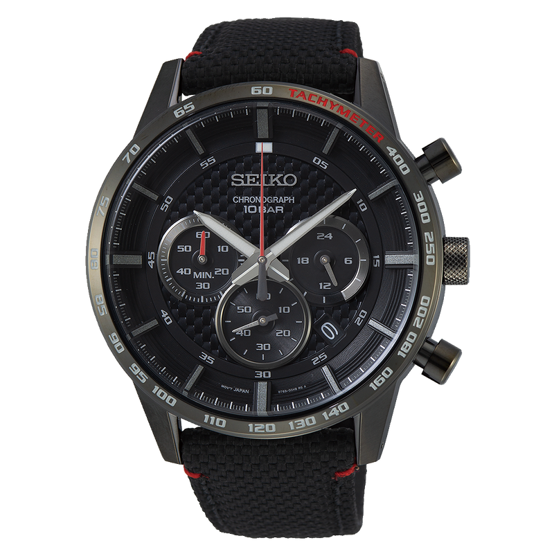 Seiko Chronograph Tachymeter Black Watch SSB359P