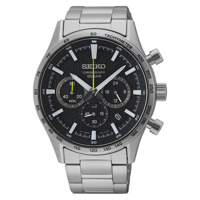Seiko chronograph men's stainless steel bracelet watch 2025