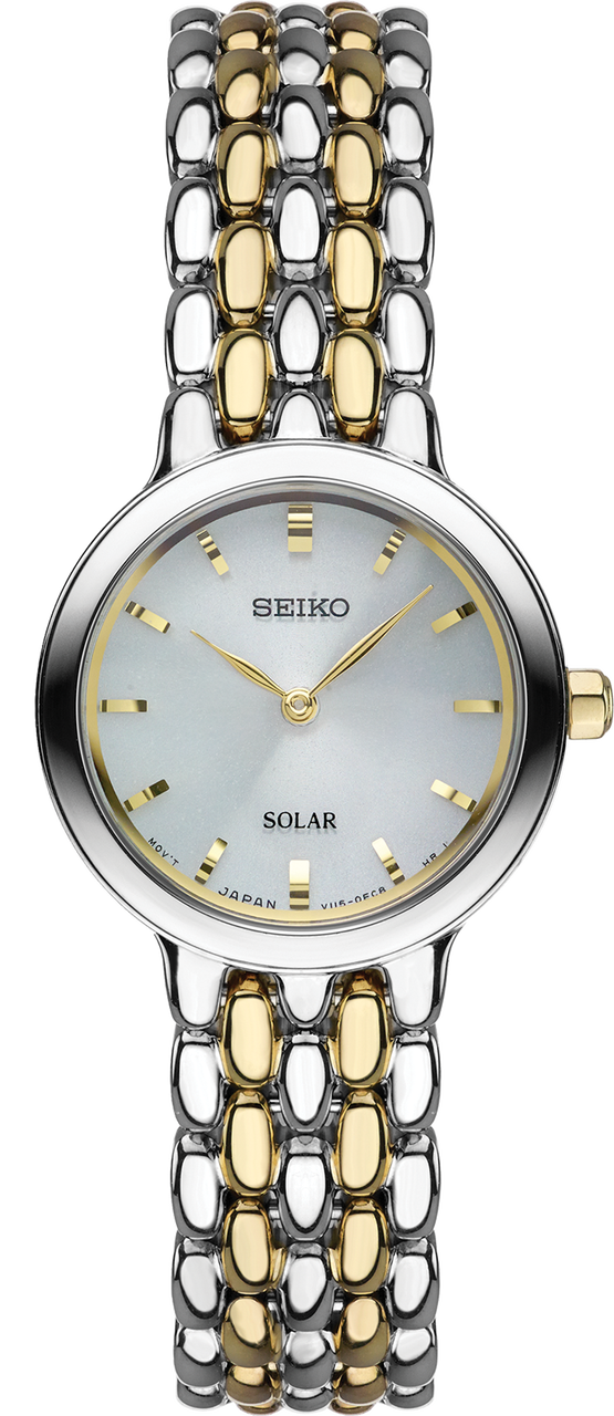 Seiko Two Tone Solar Womens Watch SUP349