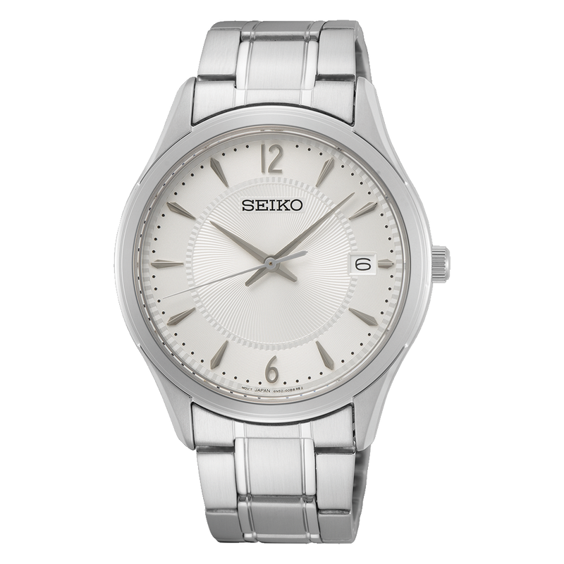 Seiko Daywear Stainless Steel White Dial Watch SUR417P