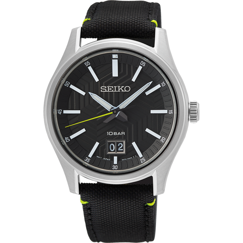 Seiko Quartz Black Nylon Band Sport Men s Watch SUR517P Watch Direct