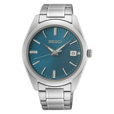 Seiko Stainless Steel Sapphire Quartz Blue Dial Watch SUR525P