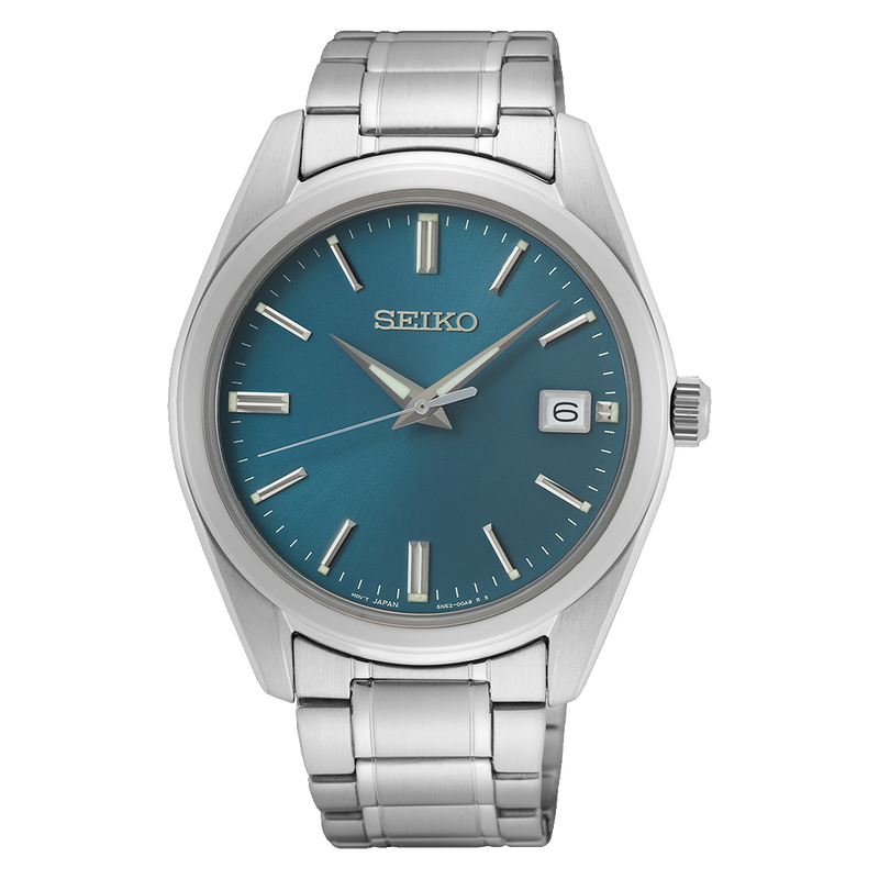 Seiko Stainless Steel Sapphire Quartz Blue Dial Watch SUR525P