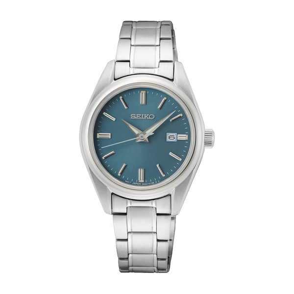 Seiko Stainless Steel Sapphire Quartz Blue Dial Watch SUR531P
