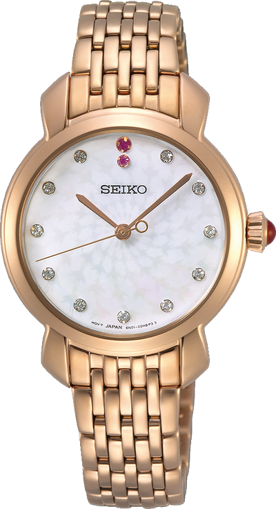 Seiko Rose Gold Mother Of Pearl Classic Watch SUR624P