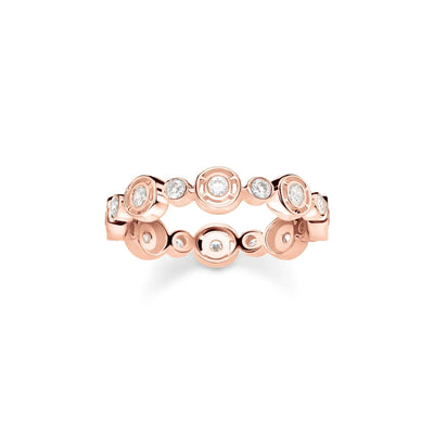 THOMAS SABO Sparkling Circles Rose Gold Circle Ring