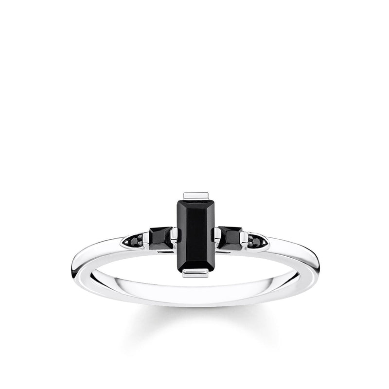 Thomas Sabo Ring Stone Baguette Cut, Black