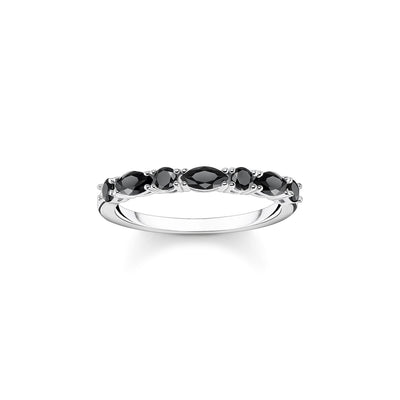 Thomas Sabo Ring Black Stones Silver