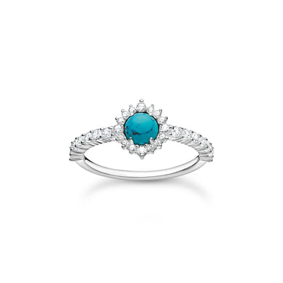 Thomas Sabo Ring Blue Stone Silver