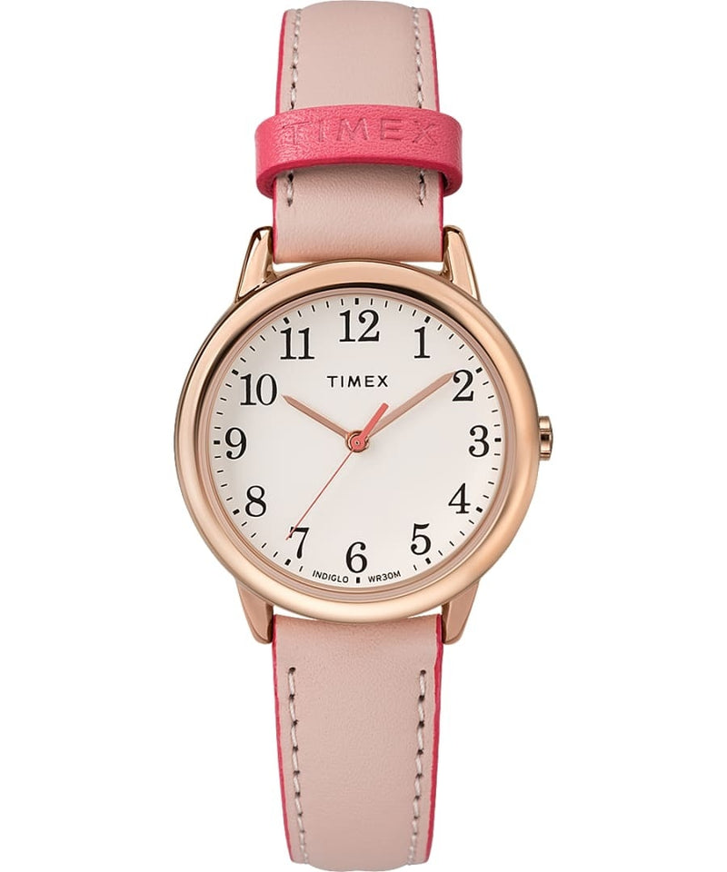 Timex Womens Easy Reader Leather Strap Watch