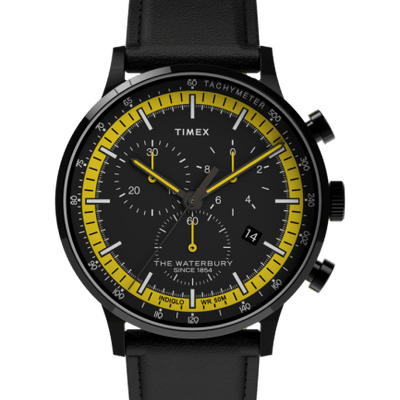 Timex Waterbury Classic Chronograph 40mm Leather Strap Watch