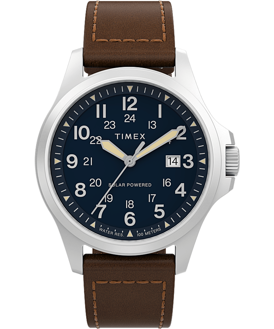 Timex Expedition North Field Post Solar 41mm Leather Strap Watch