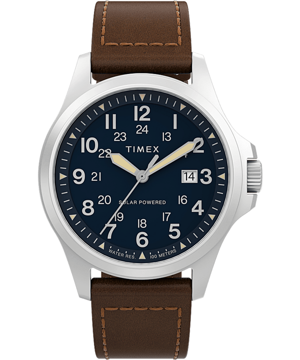 Timex Expedition® North Field Post Solar 41mm Leather Strap Watch TW2V03600
