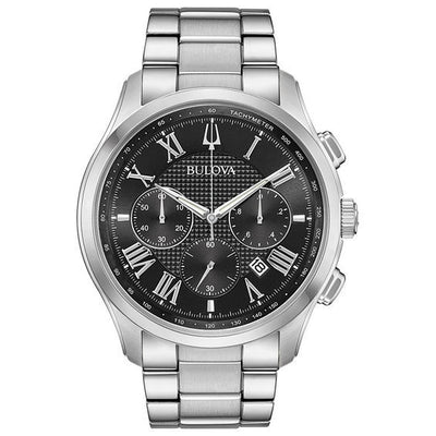 Bulova Classic Chronograph Black Dial Mens Watch 96B288