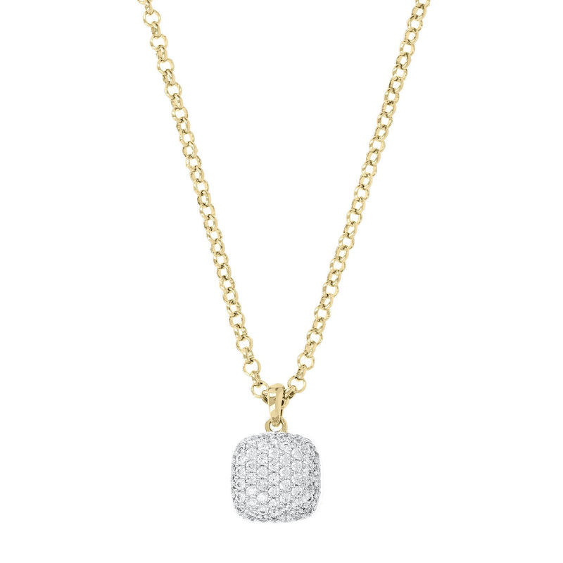 Bronzallure Square Pave Golden Necklace