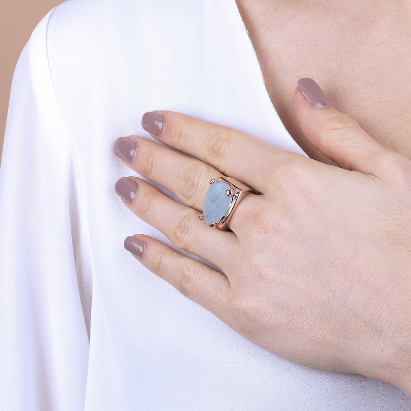 Milky aquamarine sale ring