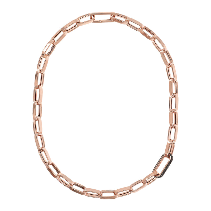 Bronzallure Bold Forzatina Chain Necklace with Pave Detail