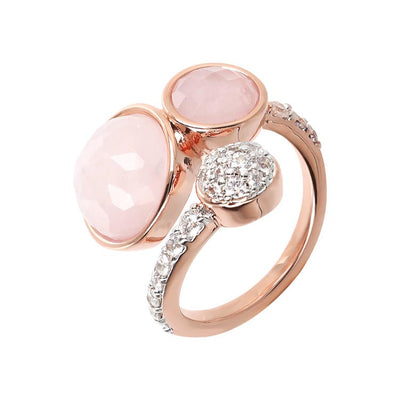 Bronzallure Preziosa Rose Quartz Cubic Zirconia Ring