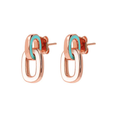 Bronzallure Miss White & Tiffany Enamel Earrings