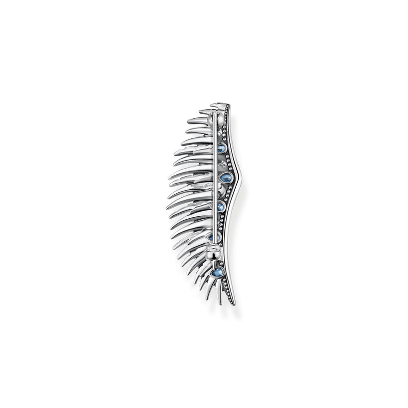 THOMAS SABO Brooch phoenix wing with blue stones silver