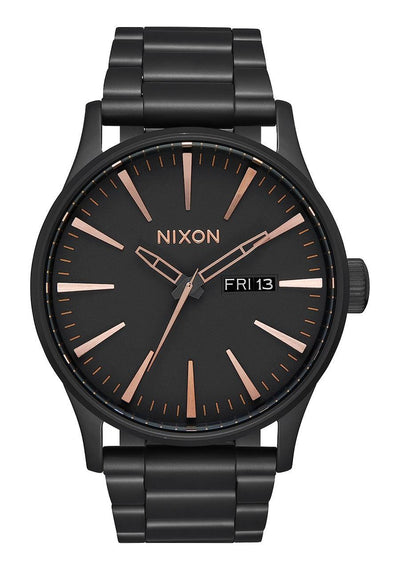 Nixon Sentry Ss All Black And Rose Gold Mens Watch - A356957-00