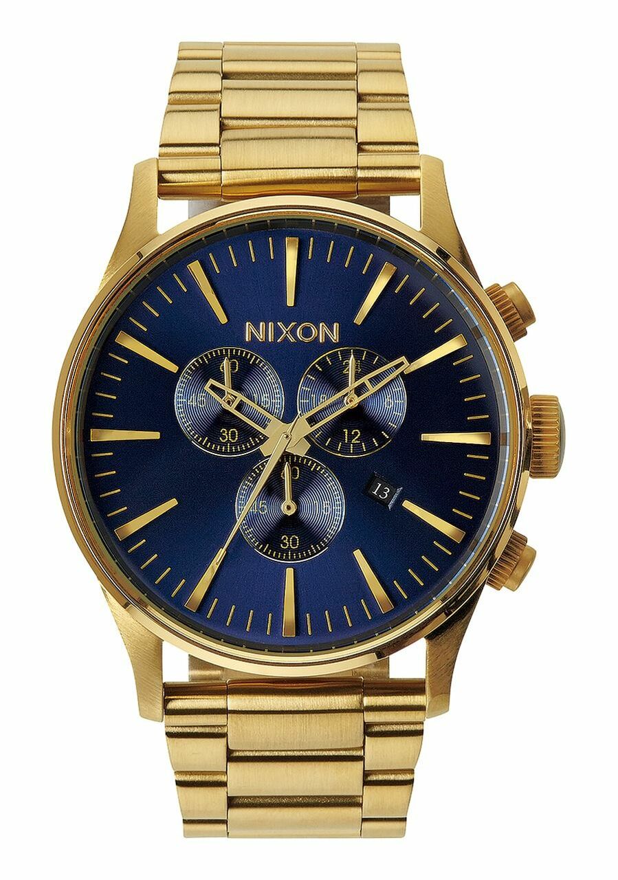 Nixon Sentry Chrono Gold And Blue Sunray A3861922-00